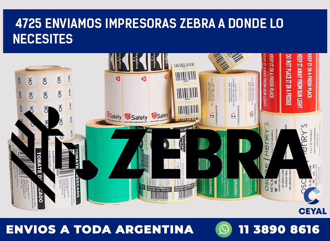4725 ENVIAMOS IMPRESORAS ZEBRA A DONDE LO NECESITES