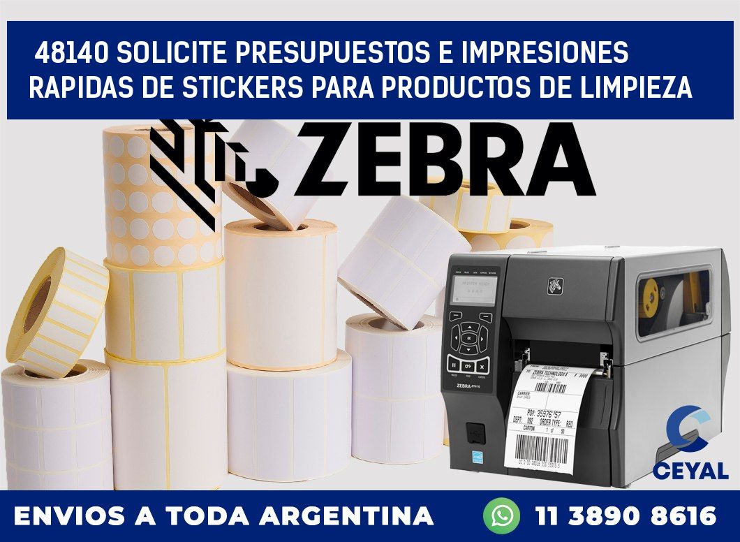 48140 SOLICITE PRESUPUESTOS E IMPRESIONES RAPIDAS DE STICKERS PARA PRODUCTOS DE LIMPIEZA