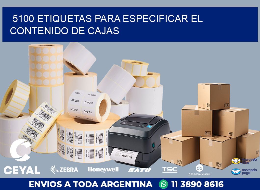 5100 ETIQUETAS PARA ESPECIFICAR EL CONTENIDO DE CAJAS