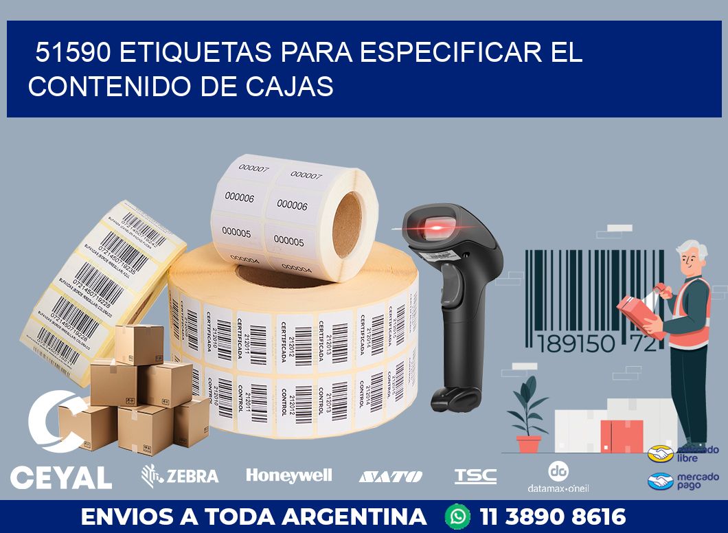51590 ETIQUETAS PARA ESPECIFICAR EL CONTENIDO DE CAJAS