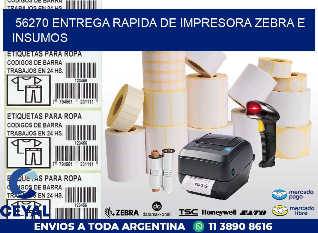 56270 ENTREGA RAPIDA DE IMPRESORA ZEBRA E INSUMOS
