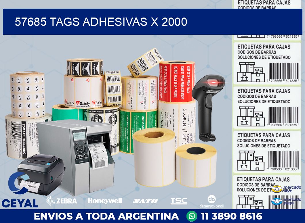 57685 TAGS ADHESIVAS X 2000
