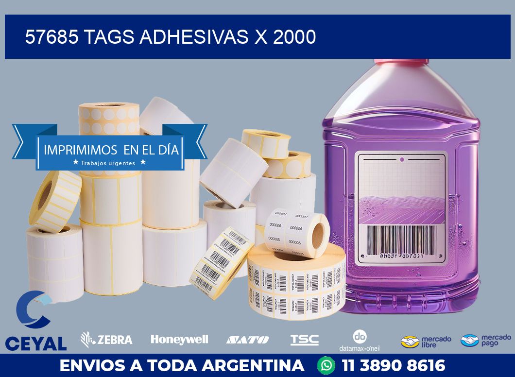 57685 TAGS ADHESIVAS X 2000