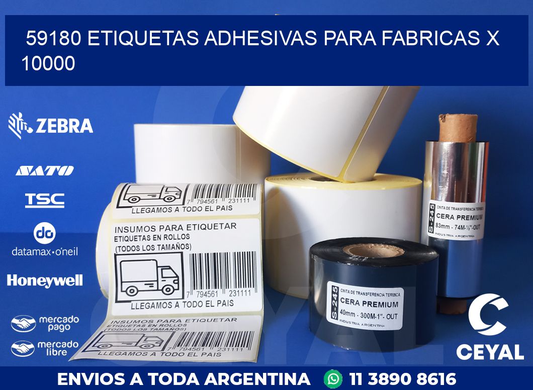 59180 ETIQUETAS ADHESIVAS PARA FABRICAS X 10000
