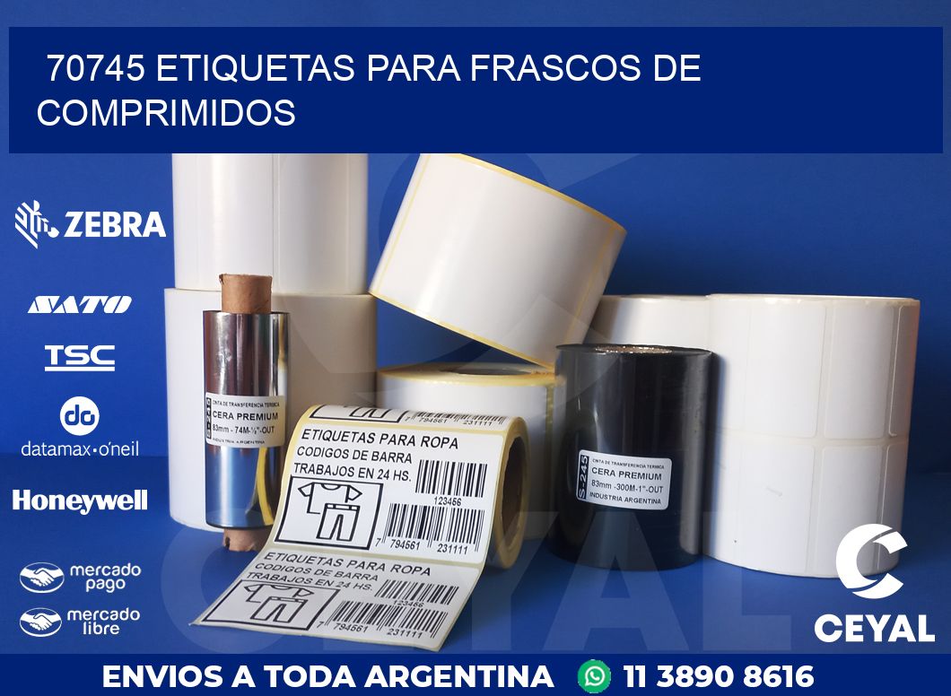 70745 ETIQUETAS PARA FRASCOS DE COMPRIMIDOS