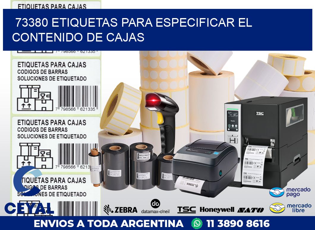 73380 ETIQUETAS PARA ESPECIFICAR EL CONTENIDO DE CAJAS