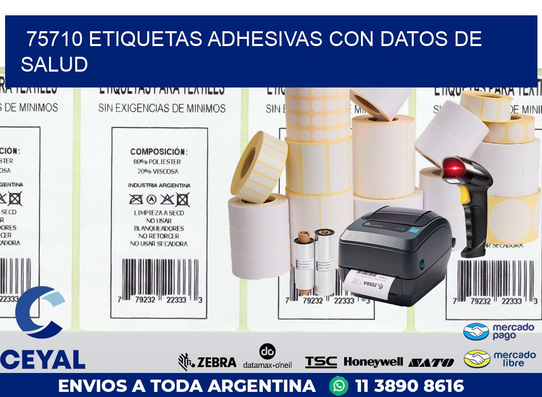 75710 ETIQUETAS ADHESIVAS CON DATOS DE SALUD