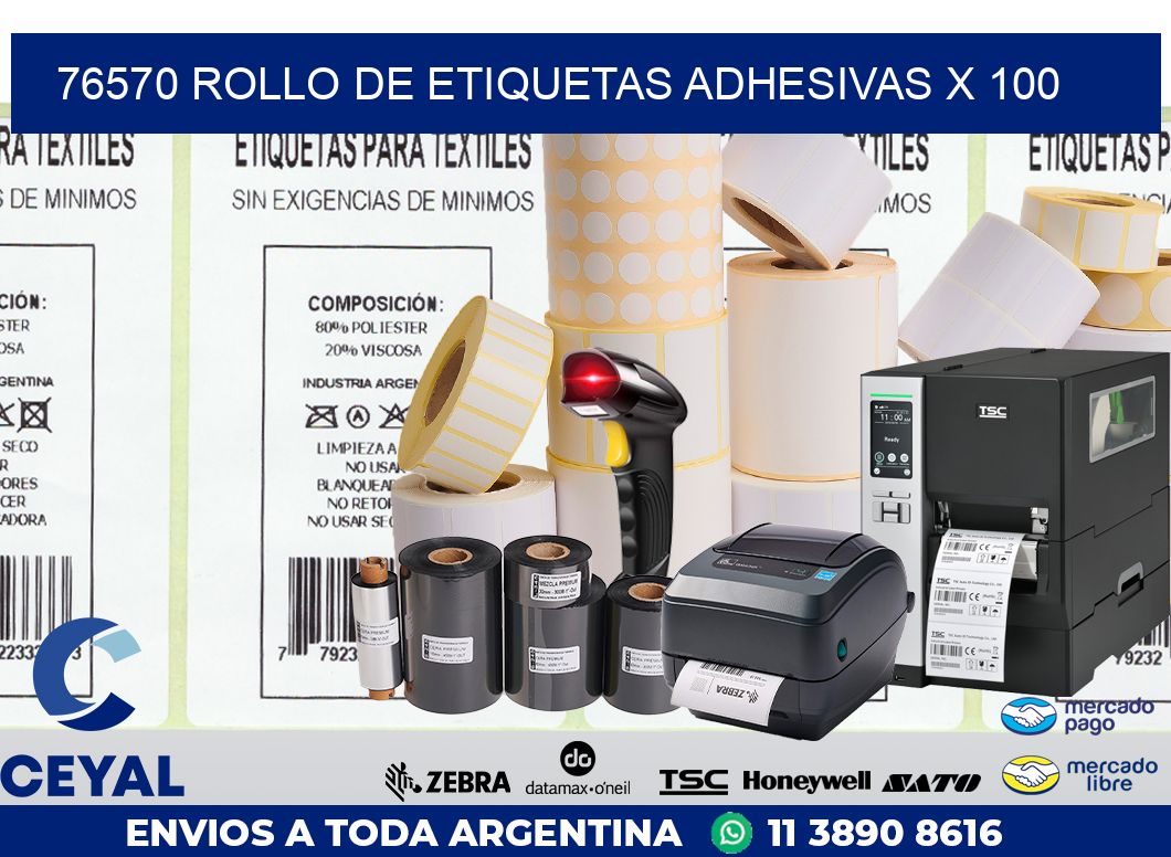 76570 ROLLO DE ETIQUETAS ADHESIVAS X 100