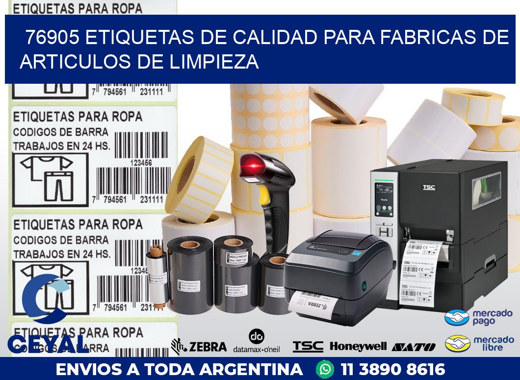 76905 ETIQUETAS DE CALIDAD PARA FABRICAS DE ARTICULOS DE LIMPIEZA