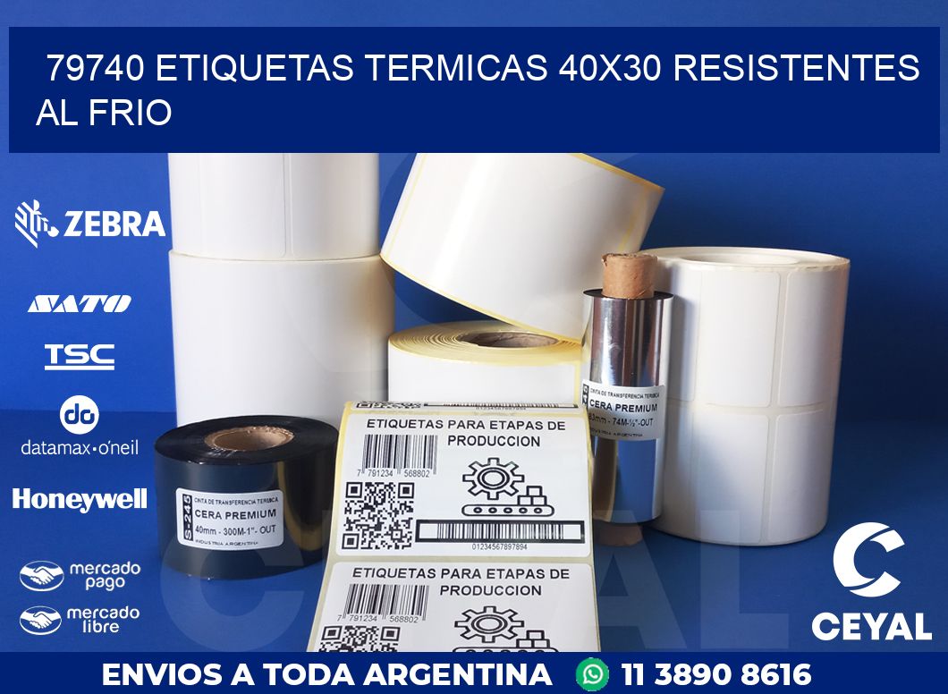 79740 ETIQUETAS TERMICAS 40X30 RESISTENTES AL FRIO