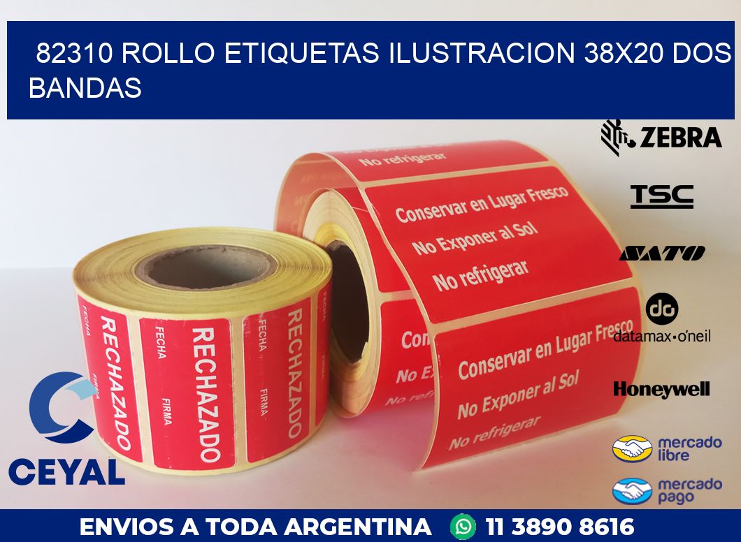 82310 ROLLO ETIQUETAS ILUSTRACION 38X20 DOS BANDAS