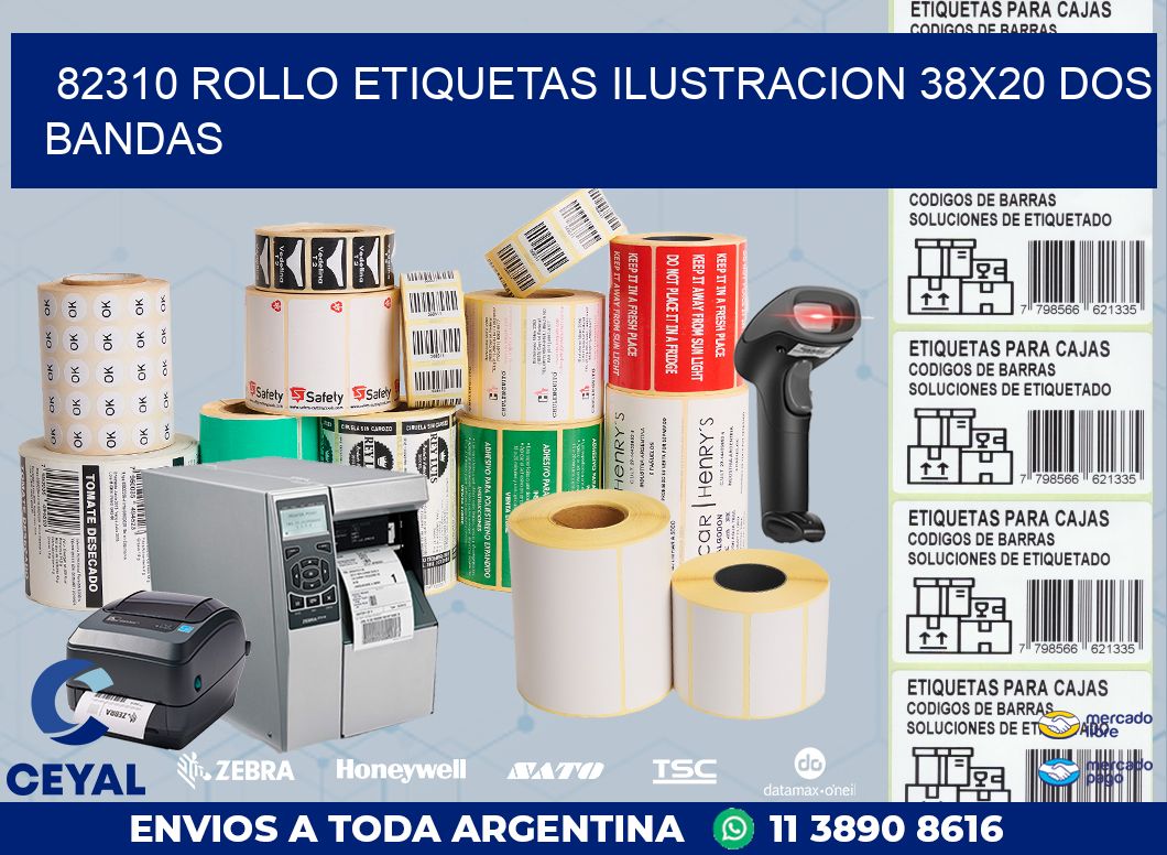 82310 ROLLO ETIQUETAS ILUSTRACION 38X20 DOS BANDAS