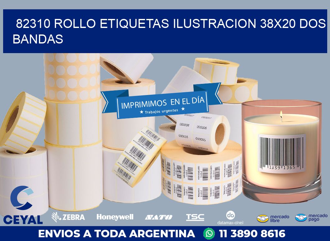 82310 ROLLO ETIQUETAS ILUSTRACION 38X20 DOS BANDAS