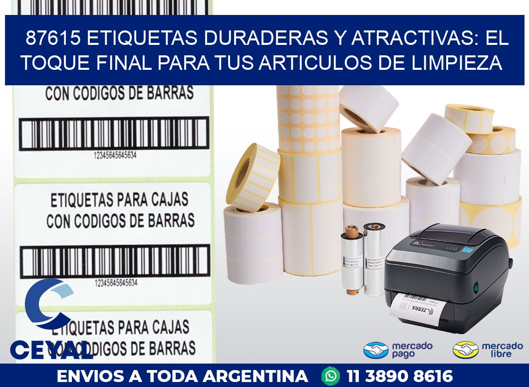 87615 ETIQUETAS DURADERAS Y ATRACTIVAS: EL TOQUE FINAL PARA TUS ARTICULOS DE LIMPIEZA