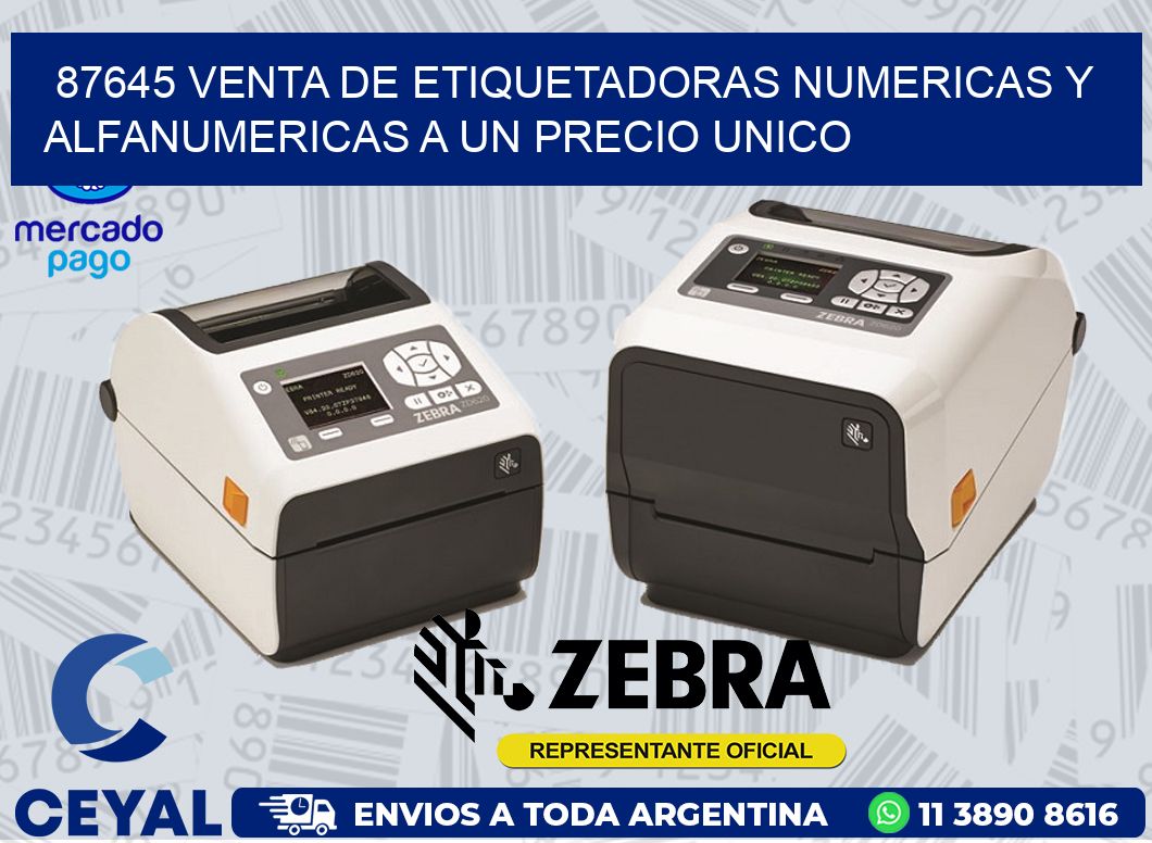87645 VENTA DE ETIQUETADORAS NUMERICAS Y ALFANUMERICAS A UN PRECIO UNICO