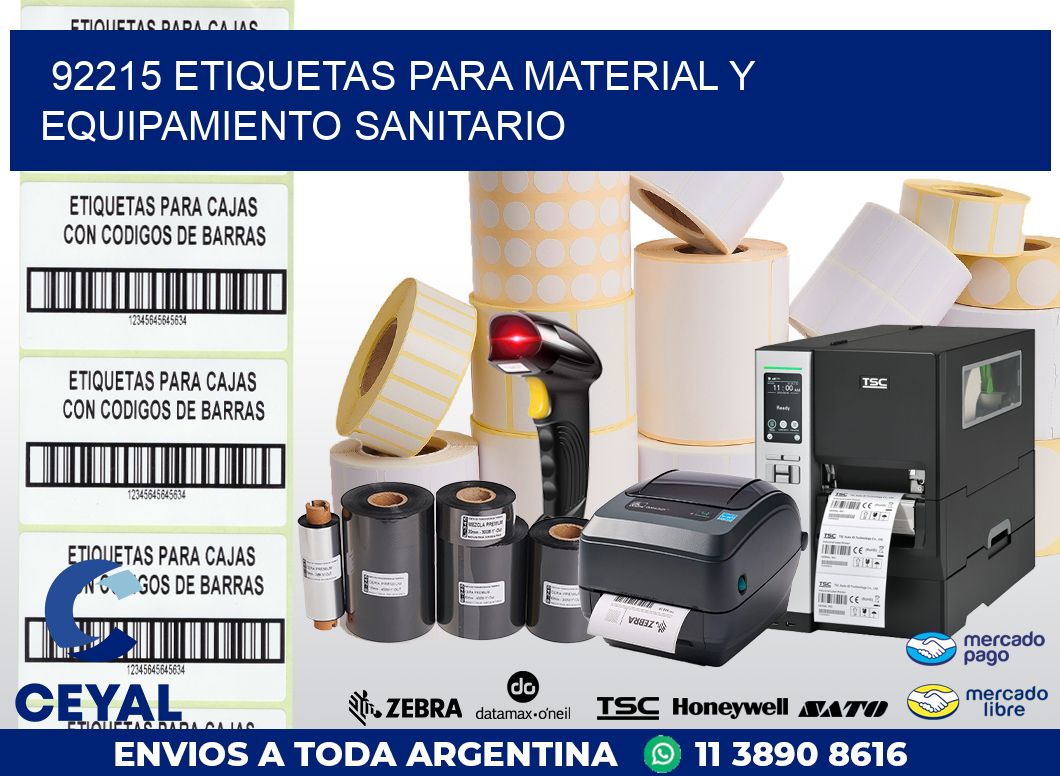 92215 ETIQUETAS PARA MATERIAL Y EQUIPAMIENTO SANITARIO