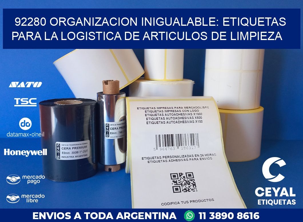 92280 ORGANIZACION INIGUALABLE: ETIQUETAS PARA LA LOGISTICA DE ARTICULOS DE LIMPIEZA