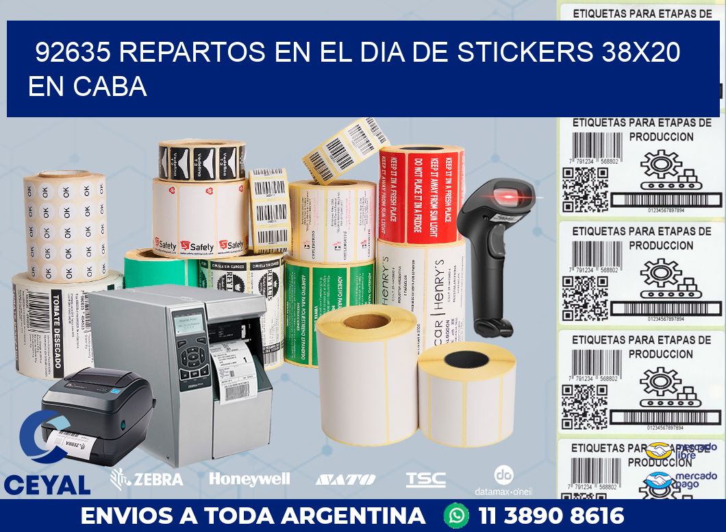 92635 REPARTOS EN EL DIA DE STICKERS 38X20 EN CABA