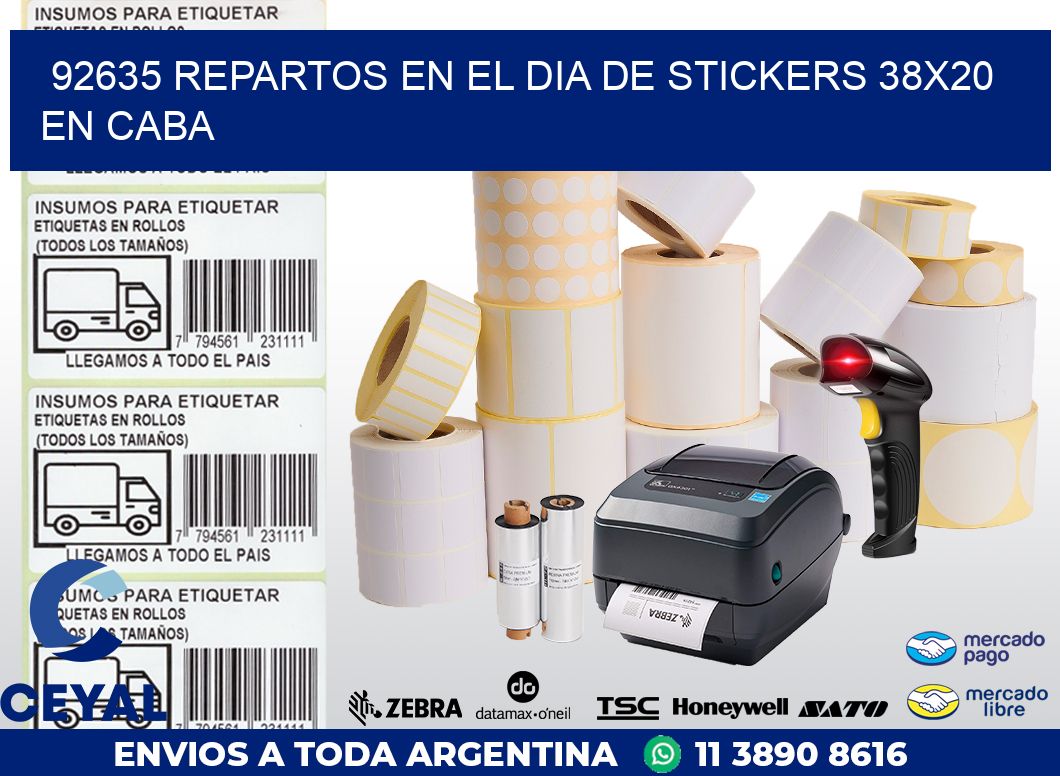 92635 REPARTOS EN EL DIA DE STICKERS 38X20 EN CABA