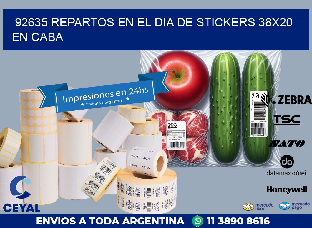 92635 REPARTOS EN EL DIA DE STICKERS 38X20 EN CABA