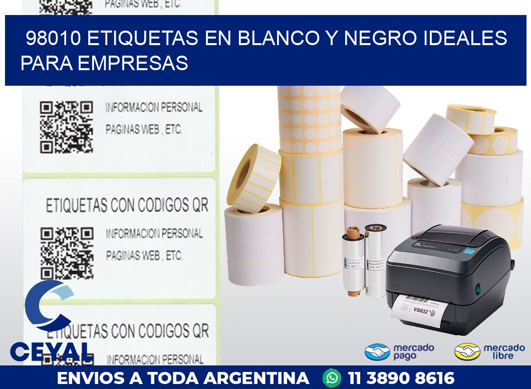 98010 ETIQUETAS EN BLANCO Y NEGRO IDEALES PARA EMPRESAS