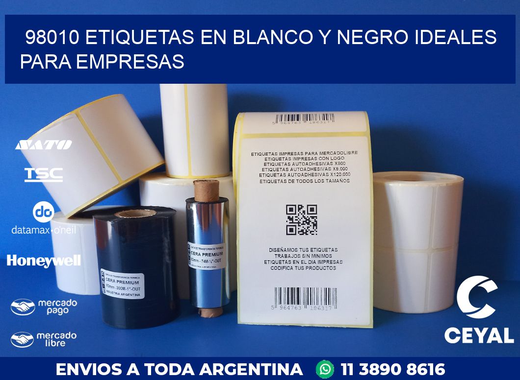 98010 ETIQUETAS EN BLANCO Y NEGRO IDEALES PARA EMPRESAS