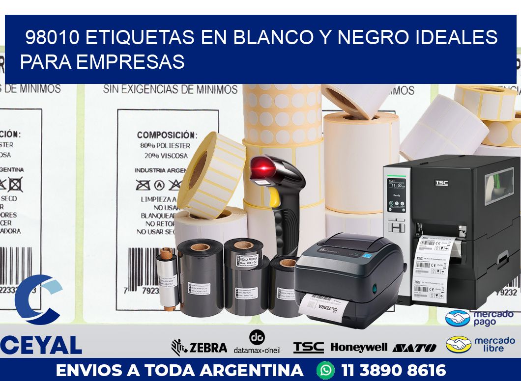 98010 ETIQUETAS EN BLANCO Y NEGRO IDEALES PARA EMPRESAS
