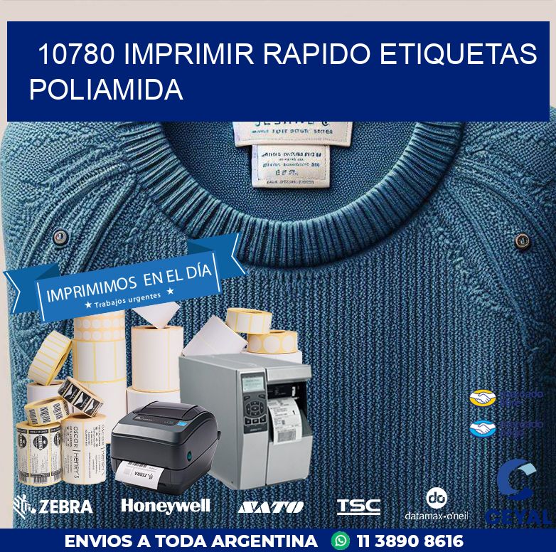 10780 IMPRIMIR RAPIDO ETIQUETAS POLIAMIDA