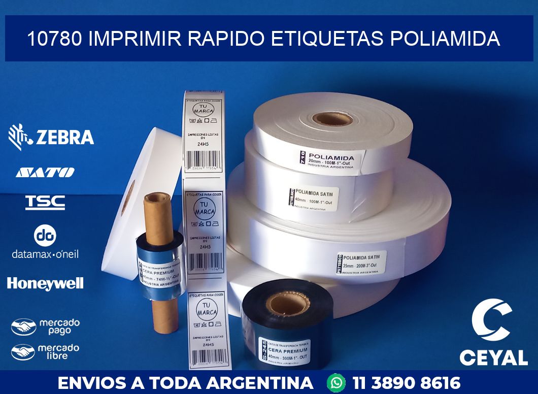 10780 IMPRIMIR RAPIDO ETIQUETAS POLIAMIDA