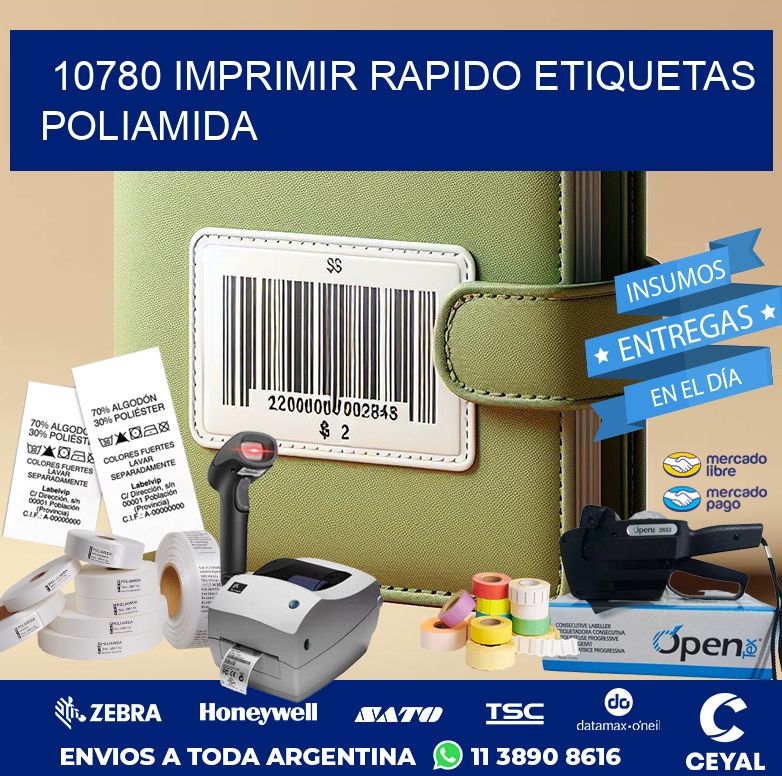 10780 IMPRIMIR RAPIDO ETIQUETAS POLIAMIDA