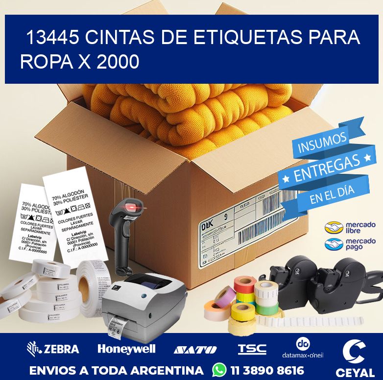 13445 CINTAS DE ETIQUETAS PARA ROPA X 2000