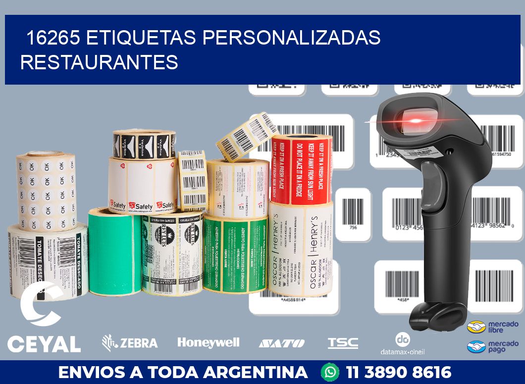 16265 ETIQUETAS PERSONALIZADAS RESTAURANTES