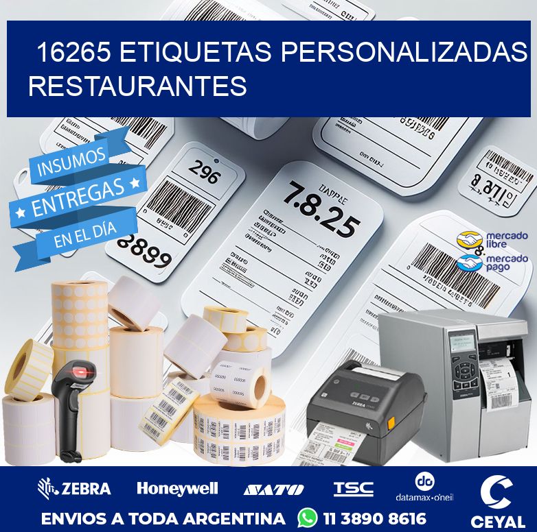 16265 ETIQUETAS PERSONALIZADAS RESTAURANTES