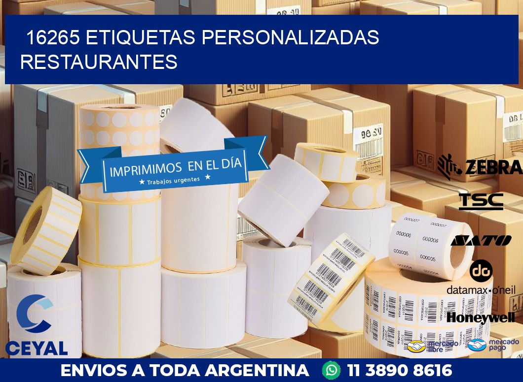 16265 ETIQUETAS PERSONALIZADAS RESTAURANTES