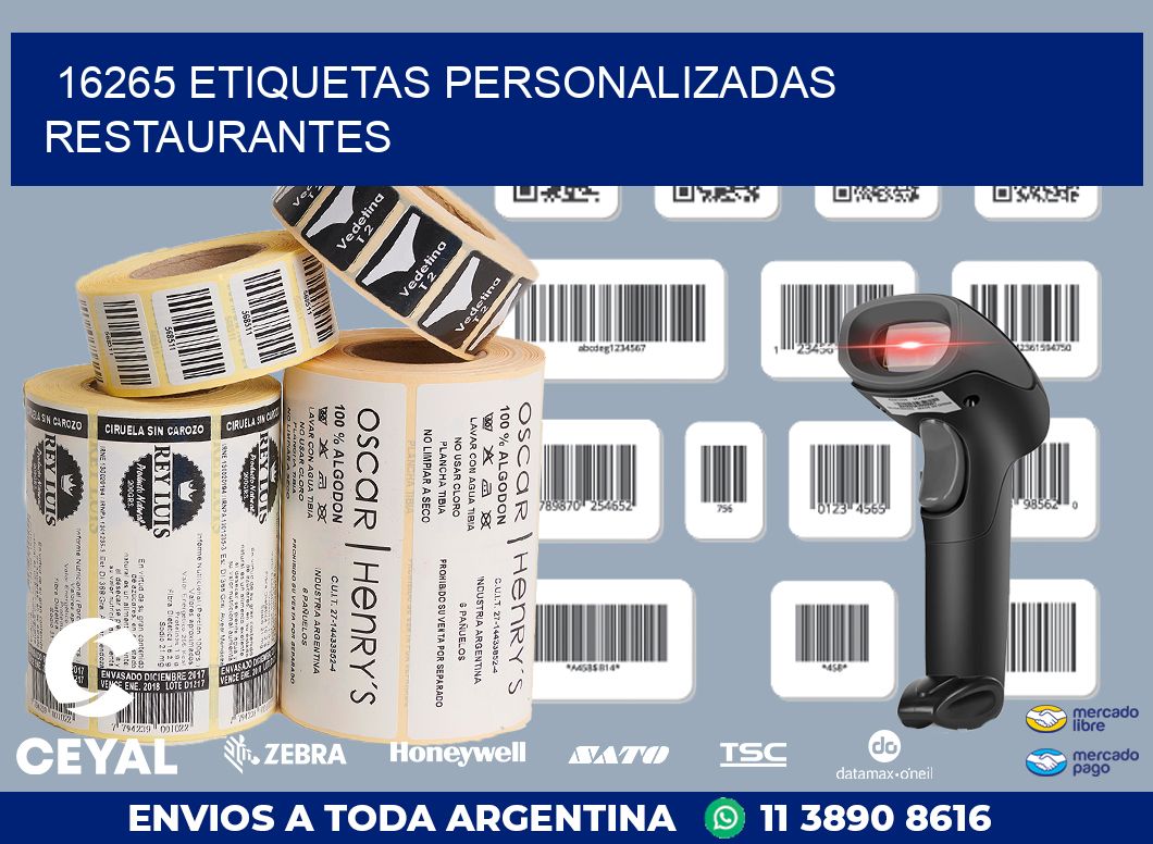 16265 ETIQUETAS PERSONALIZADAS RESTAURANTES