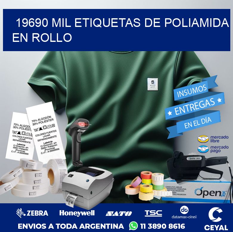 19690 MIL ETIQUETAS DE POLIAMIDA EN ROLLO