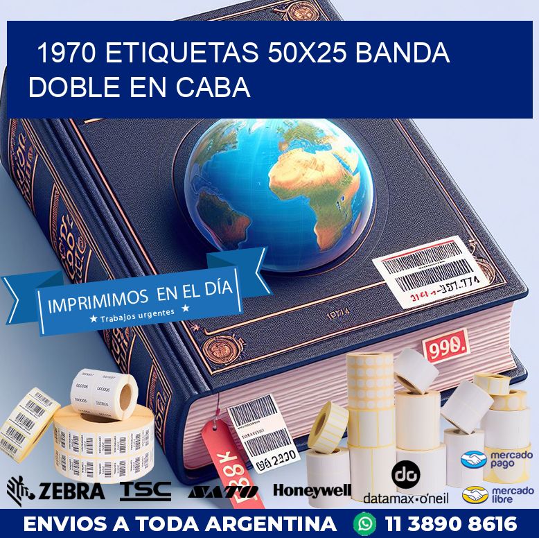 1970 ETIQUETAS 50X25 BANDA DOBLE EN CABA