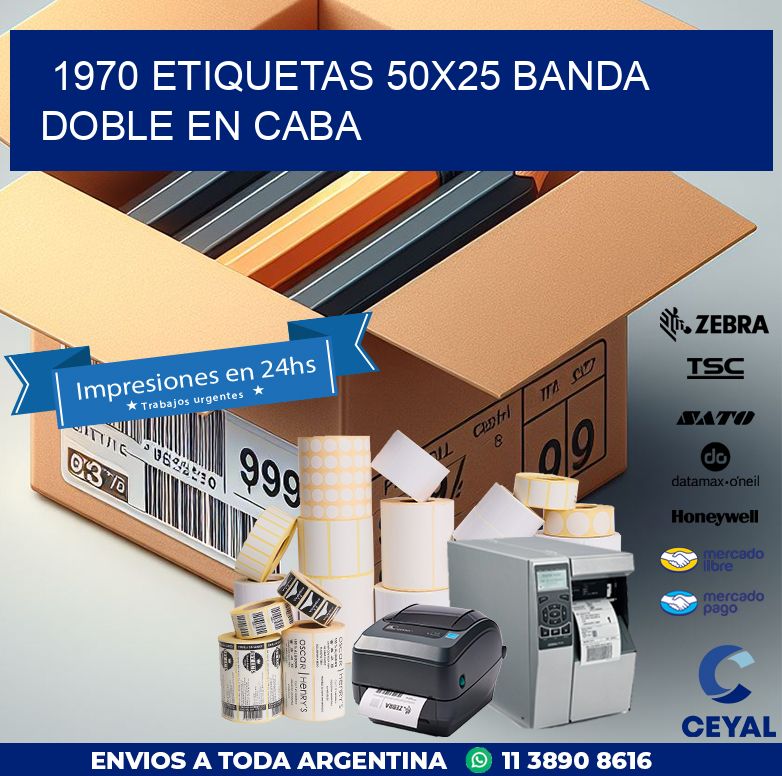 1970 ETIQUETAS 50X25 BANDA DOBLE EN CABA
