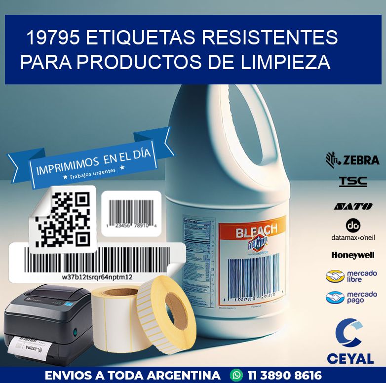 19795 ETIQUETAS RESISTENTES PARA PRODUCTOS DE LIMPIEZA