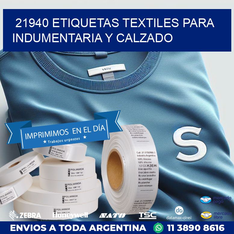 21940 ETIQUETAS TEXTILES PARA INDUMENTARIA Y CALZADO