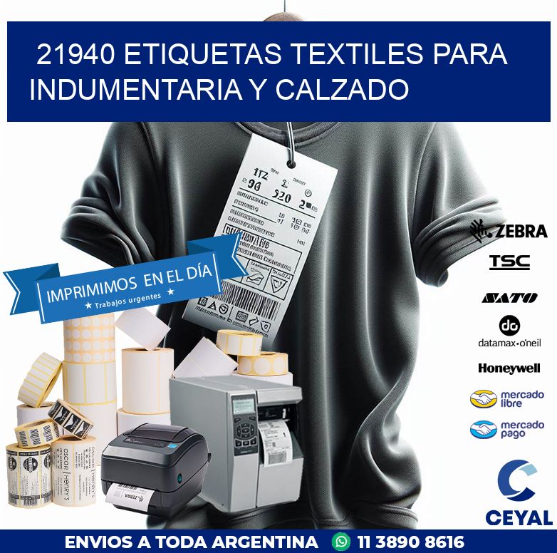21940 ETIQUETAS TEXTILES PARA INDUMENTARIA Y CALZADO