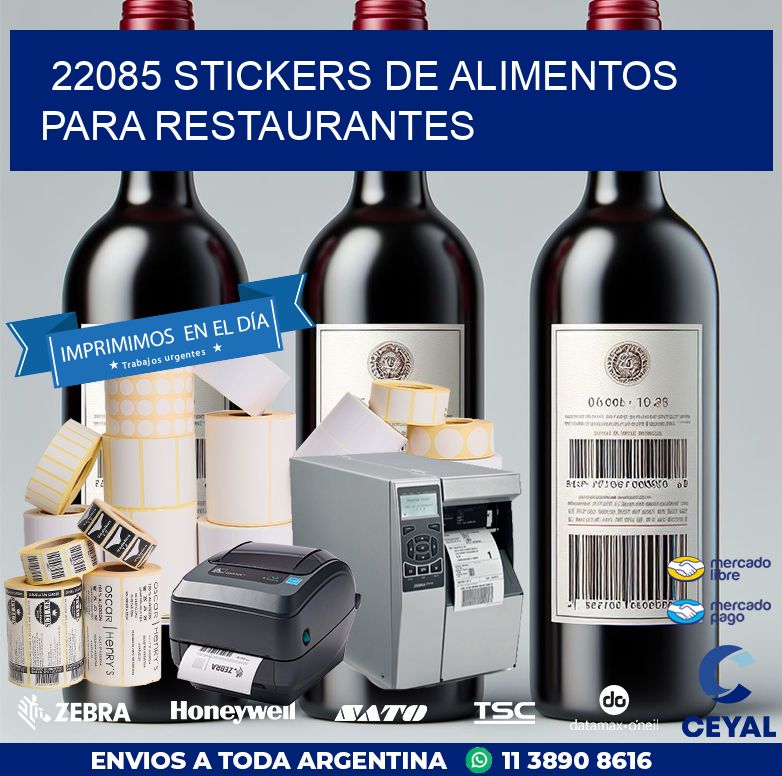 22085 STICKERS DE ALIMENTOS PARA RESTAURANTES