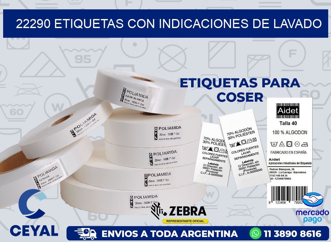 22290 ETIQUETAS CON INDICACIONES DE LAVADO