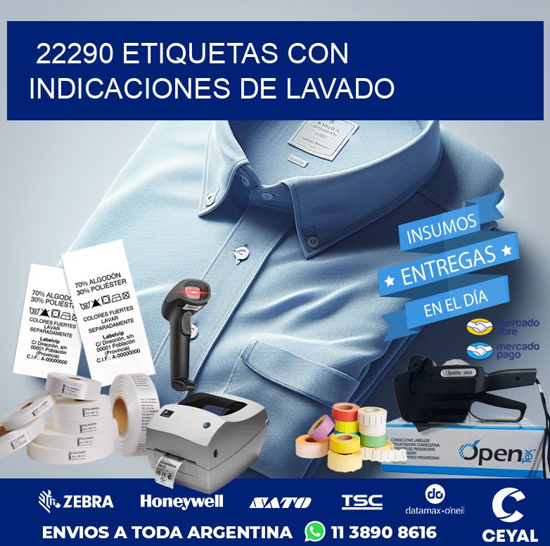 22290 ETIQUETAS CON INDICACIONES DE LAVADO