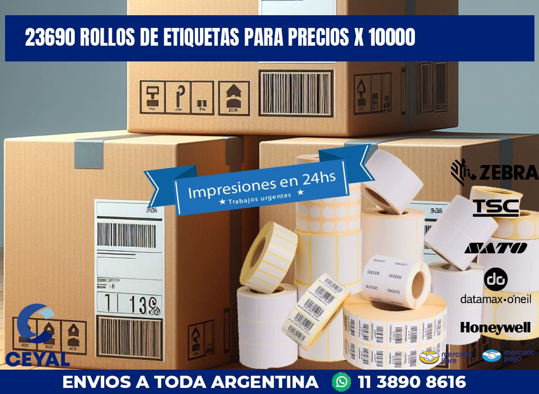 23690 ROLLOS DE ETIQUETAS PARA PRECIOS X 10000