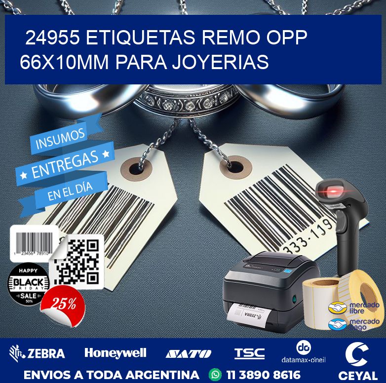 24955 ETIQUETAS REMO OPP 66X10MM PARA JOYERIAS
