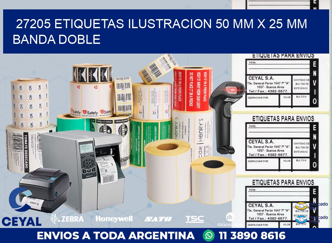 27205 ETIQUETAS ILUSTRACION 50 MM X 25 MM BANDA DOBLE