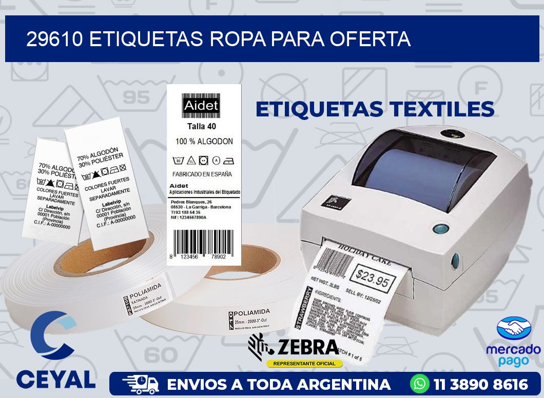 29610 ETIQUETAS ROPA PARA OFERTA