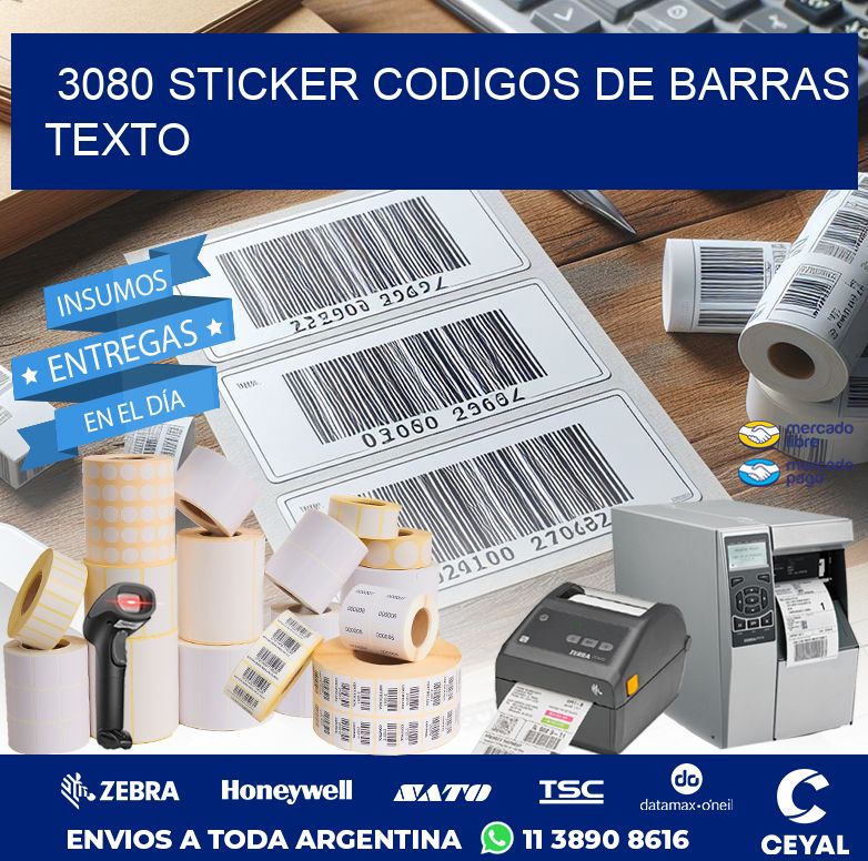 3080 STICKER CODIGOS DE BARRAS TEXTO