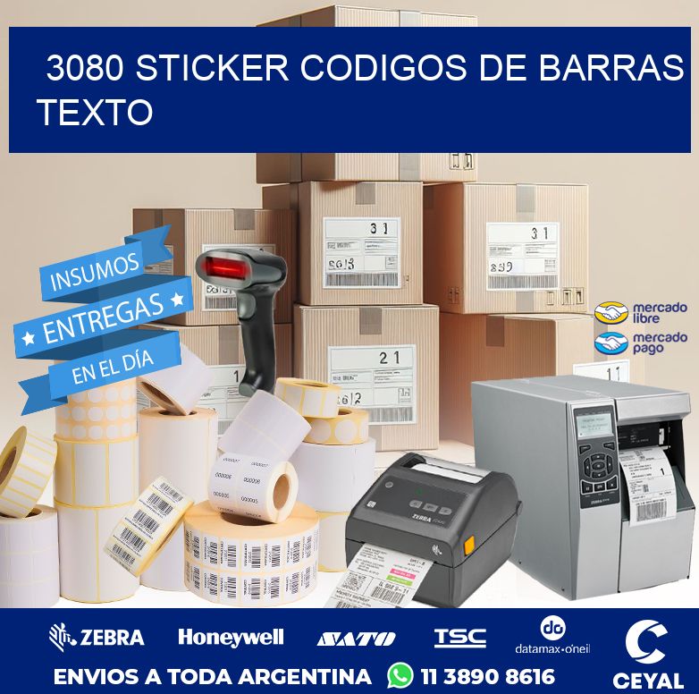 3080 STICKER CODIGOS DE BARRAS TEXTO